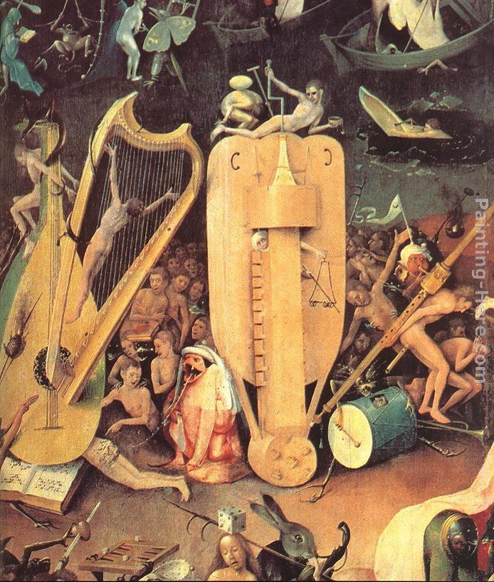 Hieronymus Bosch Garden of Earthly Delights, detail of right wing